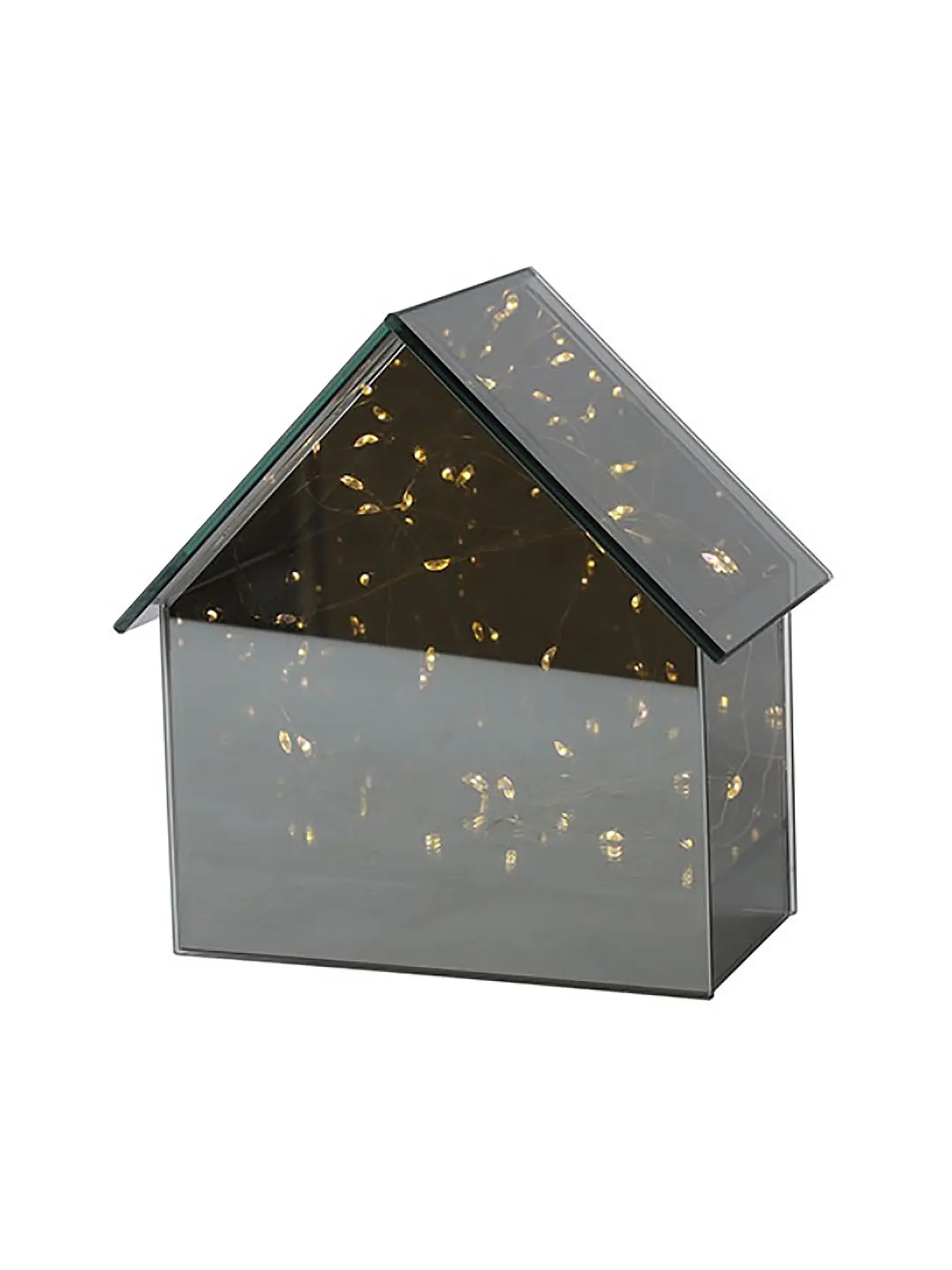 COUNTRYFIELD | Spiegelbox Haus ELITE M LED-Timer 17x10x17cm Grau | 